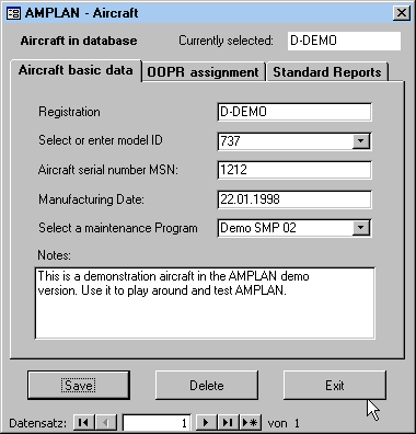 Aircraft basic data