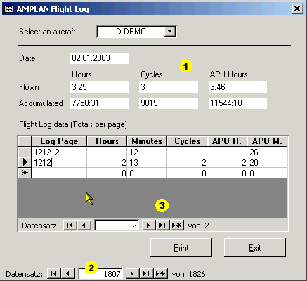 Flight log module
