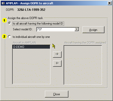 OOPR assign dialog