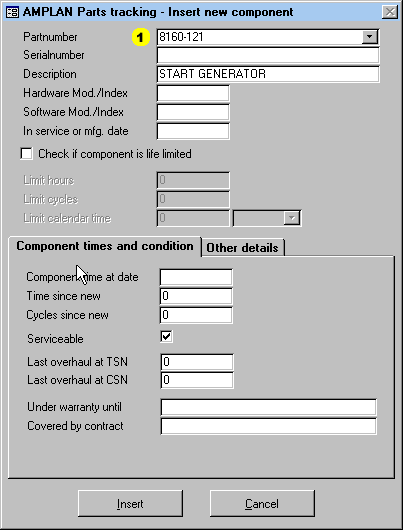 Insert a new component