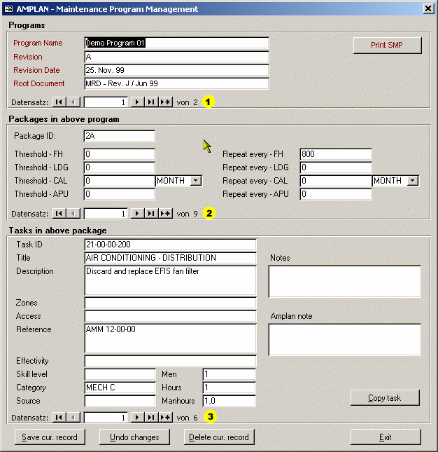 Scheduled maintenance program